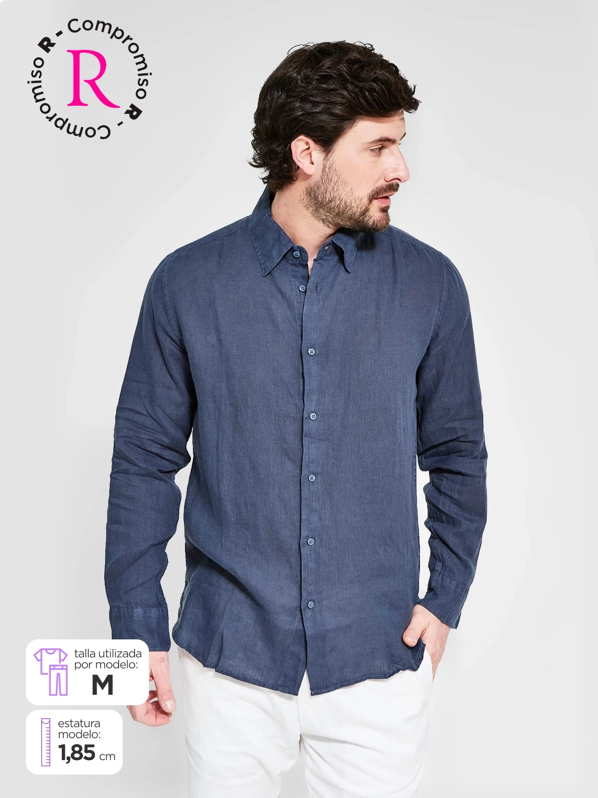 CAMISA MANGA LARGA LINO HOMBRE MARQUIS - 1