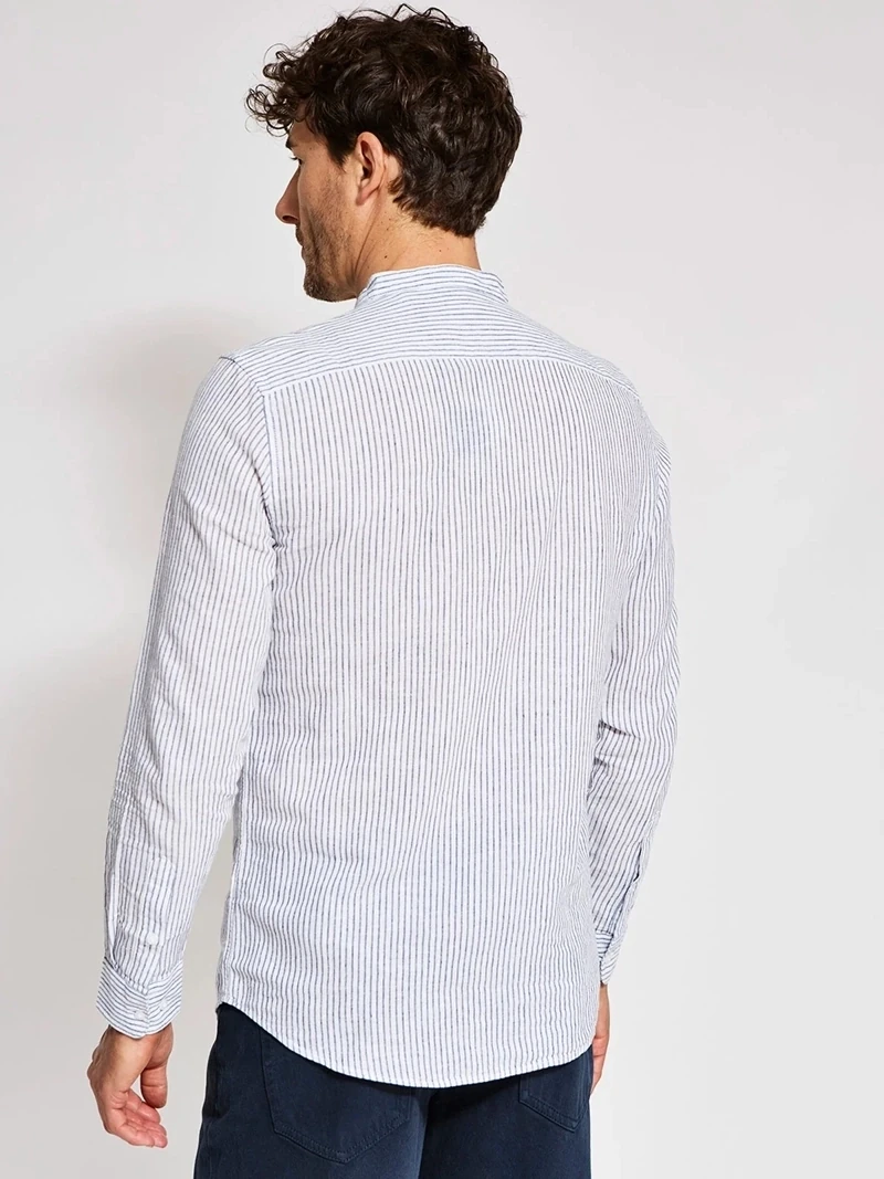CAMISA MANGA LARGA ALGODÓN LINO HOMBRE MARQUIS - 2