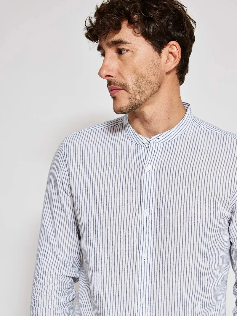 CAMISA MANGA LARGA ALGODÓN LINO HOMBRE MARQUIS - 3