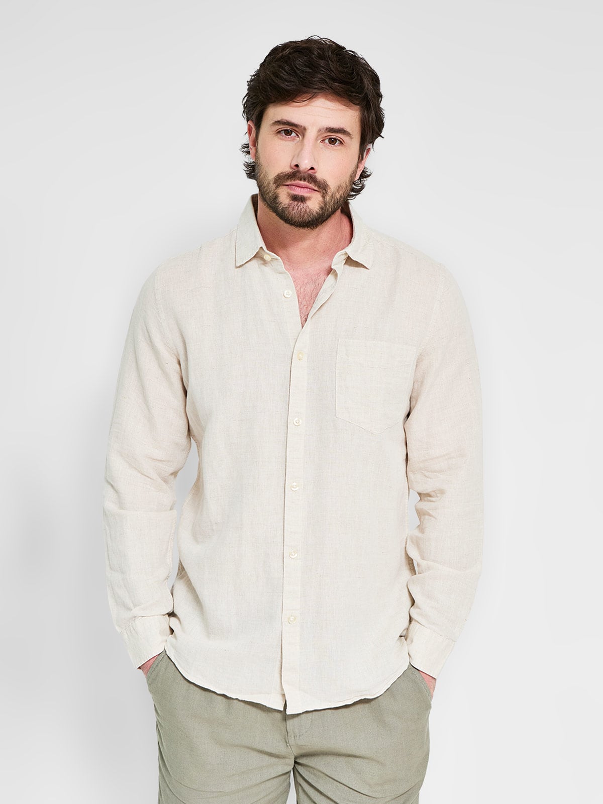 CAMISA MANGA LARGA ALGODÓN HOMBRE NAVIGATA - 1