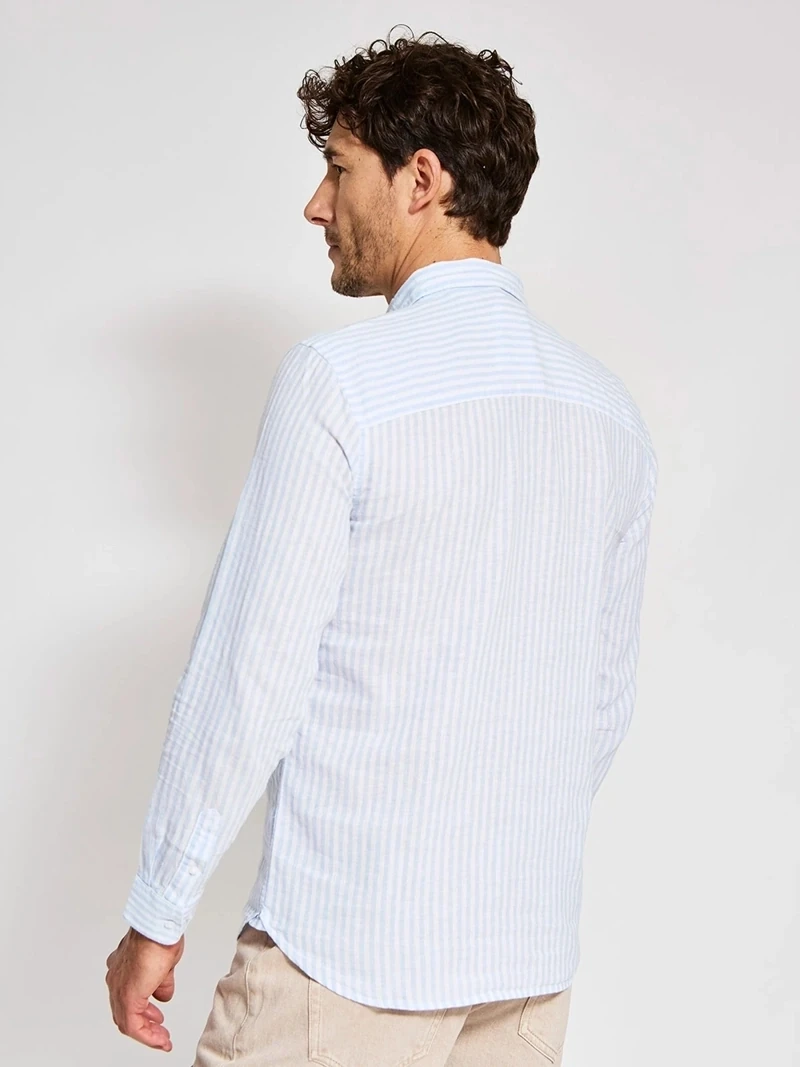 CAMISA MANGA LARGA ALGODÓN LINO HOMBRE MARQUIS - 2