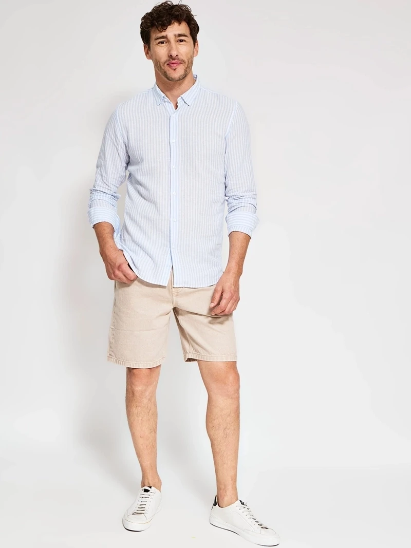 CAMISA MANGA LARGA ALGODÓN LINO HOMBRE MARQUIS - 4