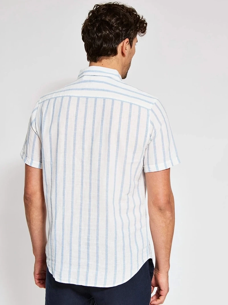 CAMISA MANGA CORTA ALGODÓN LINO HOMBRE KENNETH STEVENS - 2