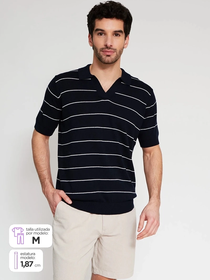 POLO MANGA CORTA TEJIDO ALGODÓN HOMBRE CACHAREL - 1