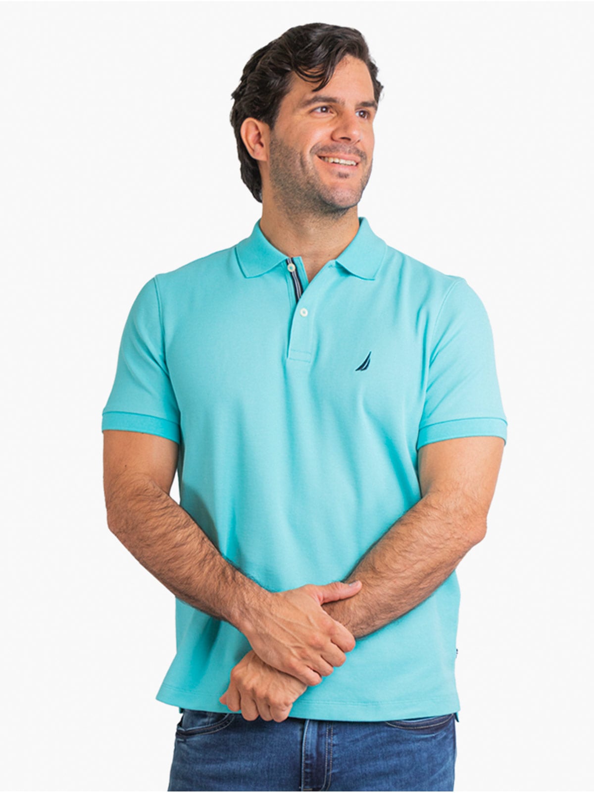 POLO MANGA CORTA HOMBRE NAUTICA CELESTE K17000-4QC - 1