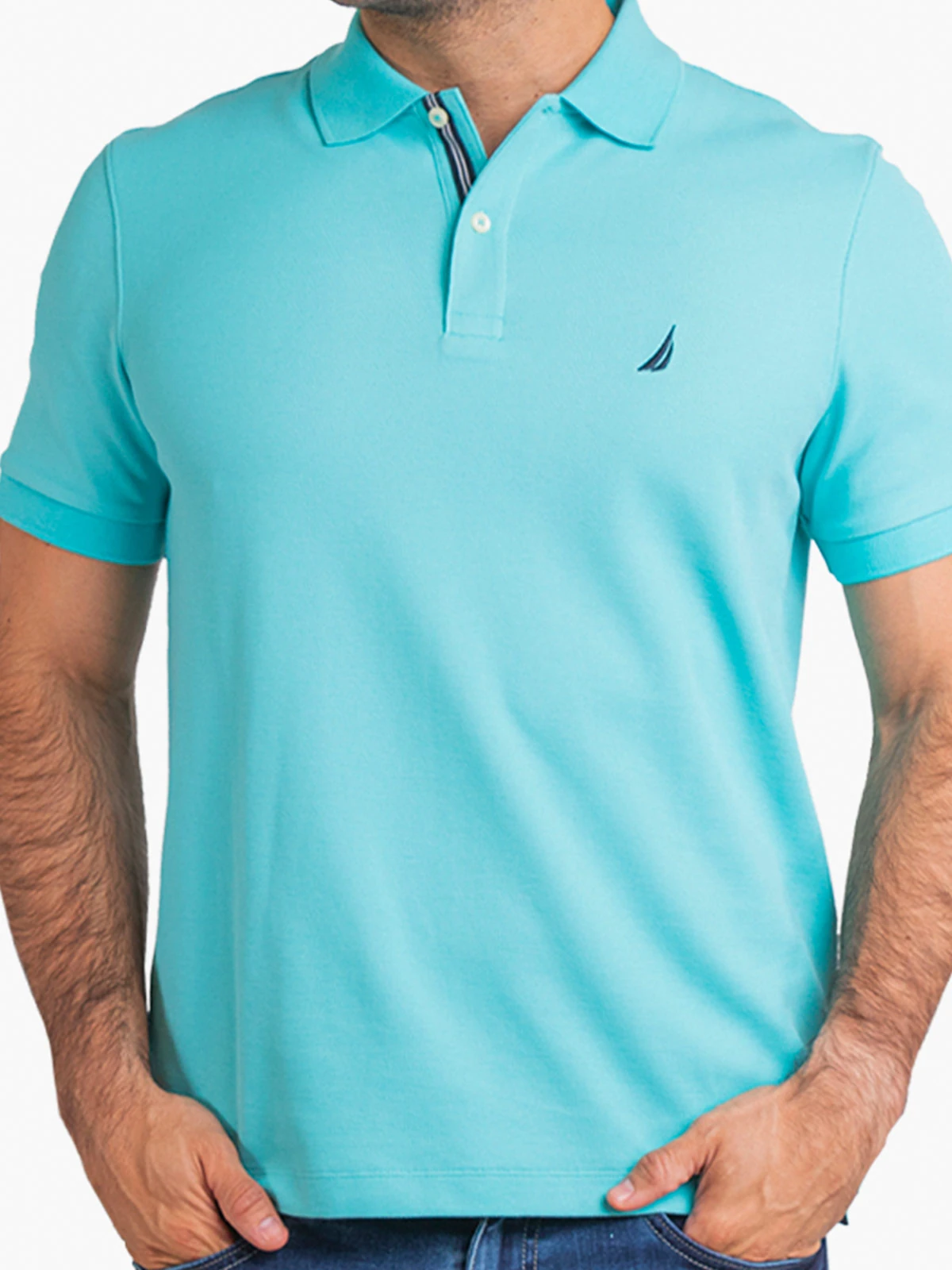 POLO MANGA CORTA HOMBRE NAUTICA CELESTE K17000-4QC - 3