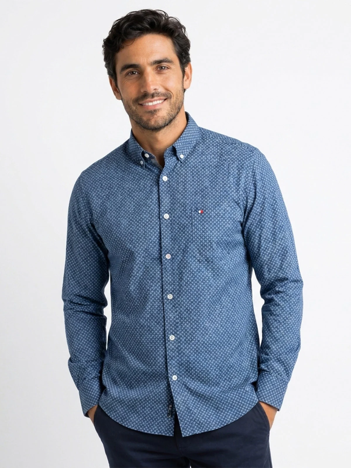 CAMISA MANGA LARGA HOMBRE PIERRE CARDIN ESTAMPADA - 1