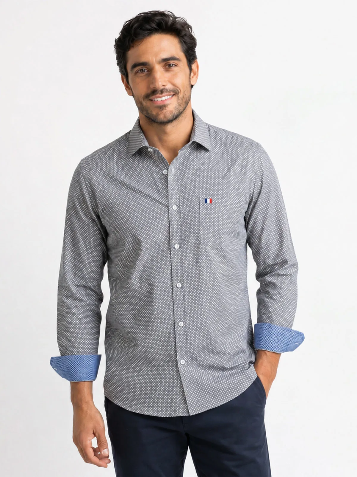 CAMISA MANGA LARGA HOMBRE PIERRE CARDIN ESTAMPADA - 1