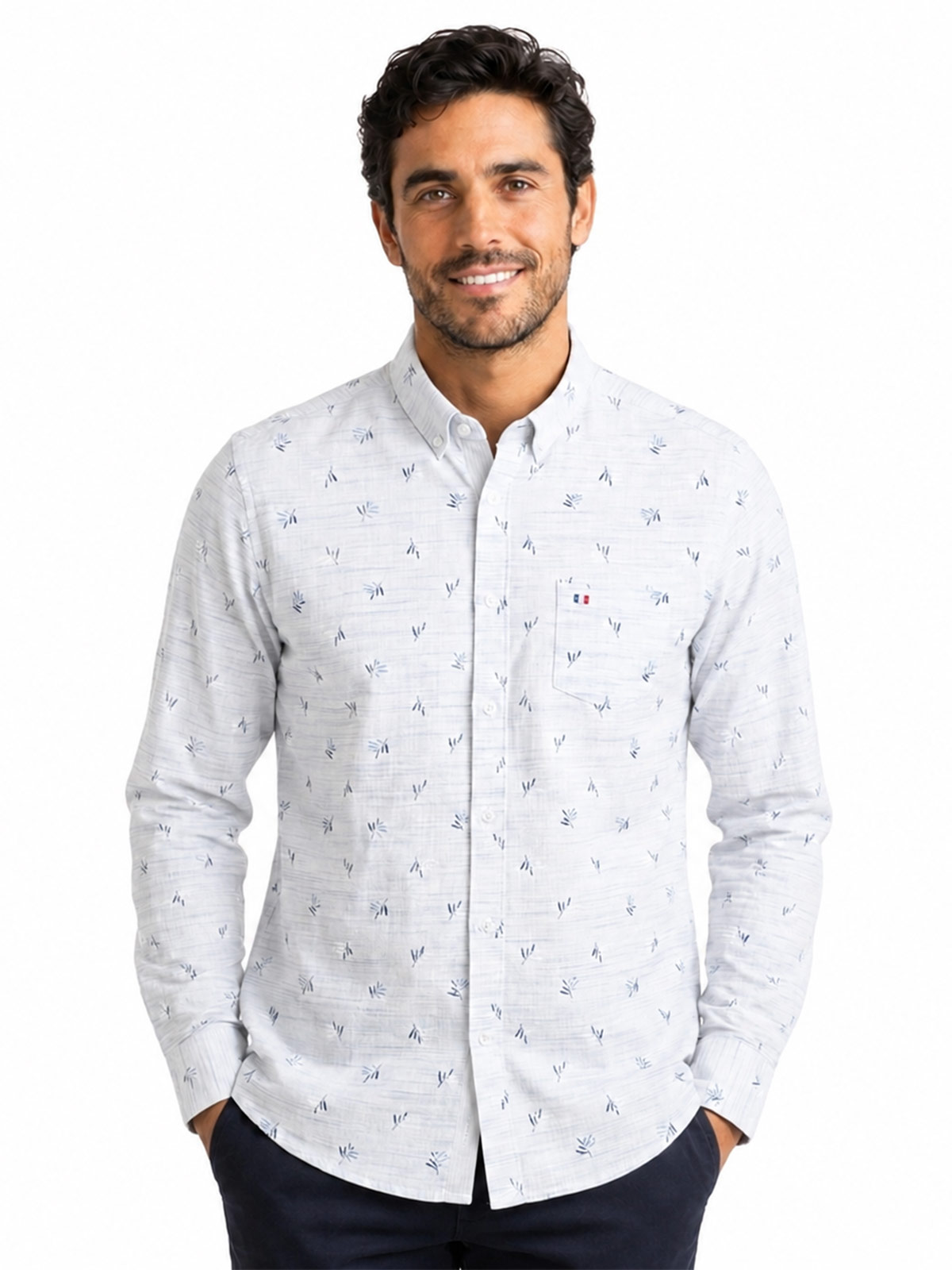 CAMISA MANGA LARGA HOMBRE PIERRE CARDIN ESTAMPADA - 1