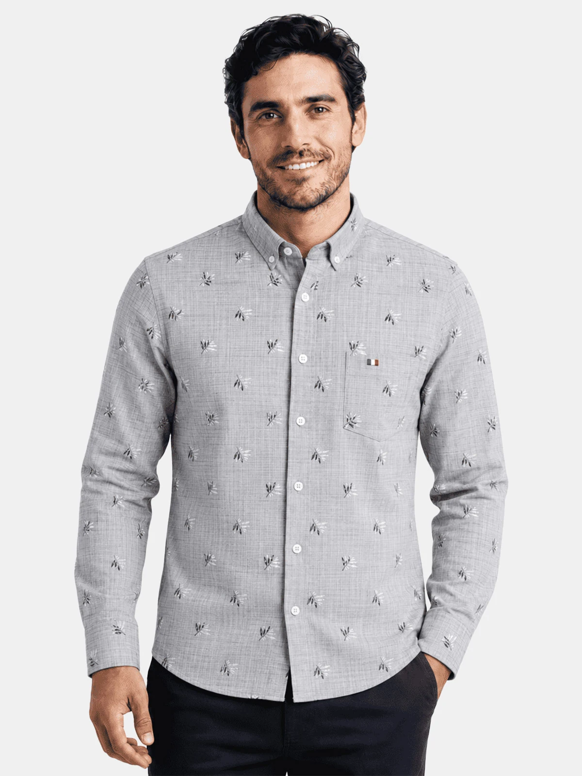 CAMISA MANGA LARGA HOMBRE PIERRE CARDIN ESTAMPADA - 1
