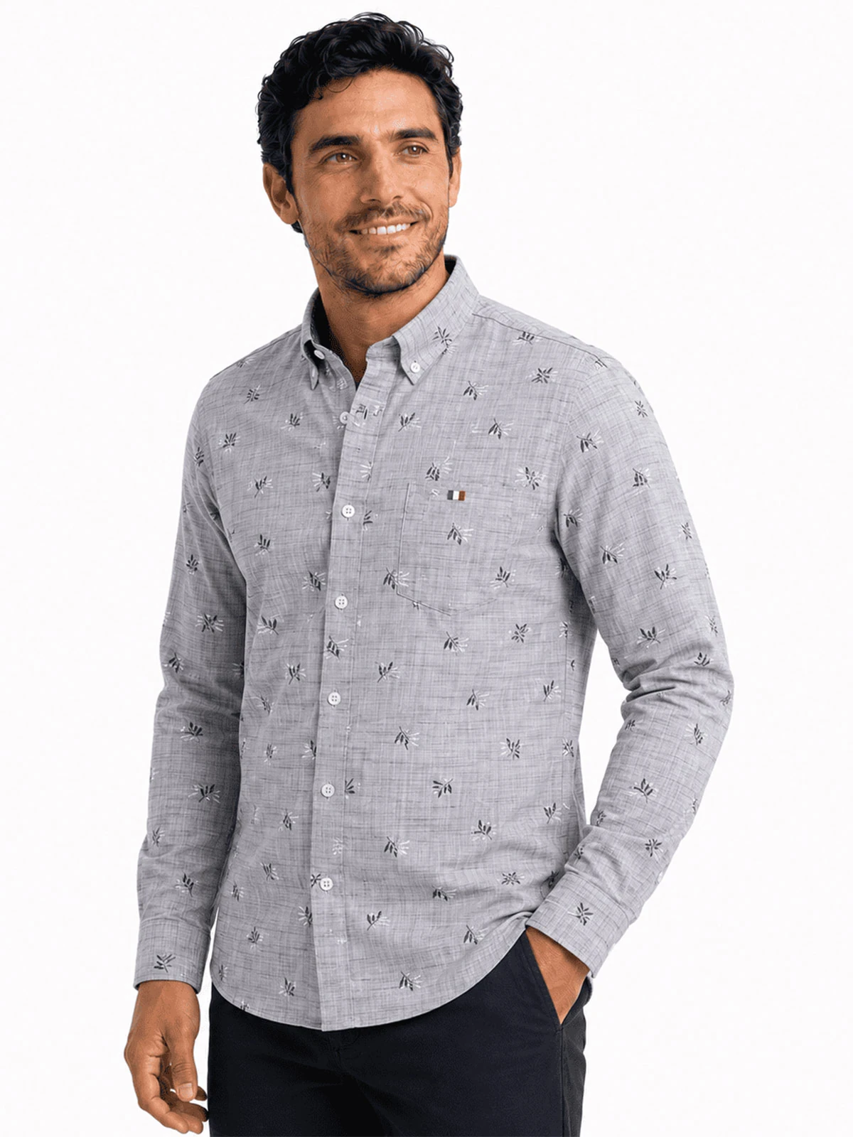 CAMISA MANGA LARGA HOMBRE PIERRE CARDIN ESTAMPADA - 4
