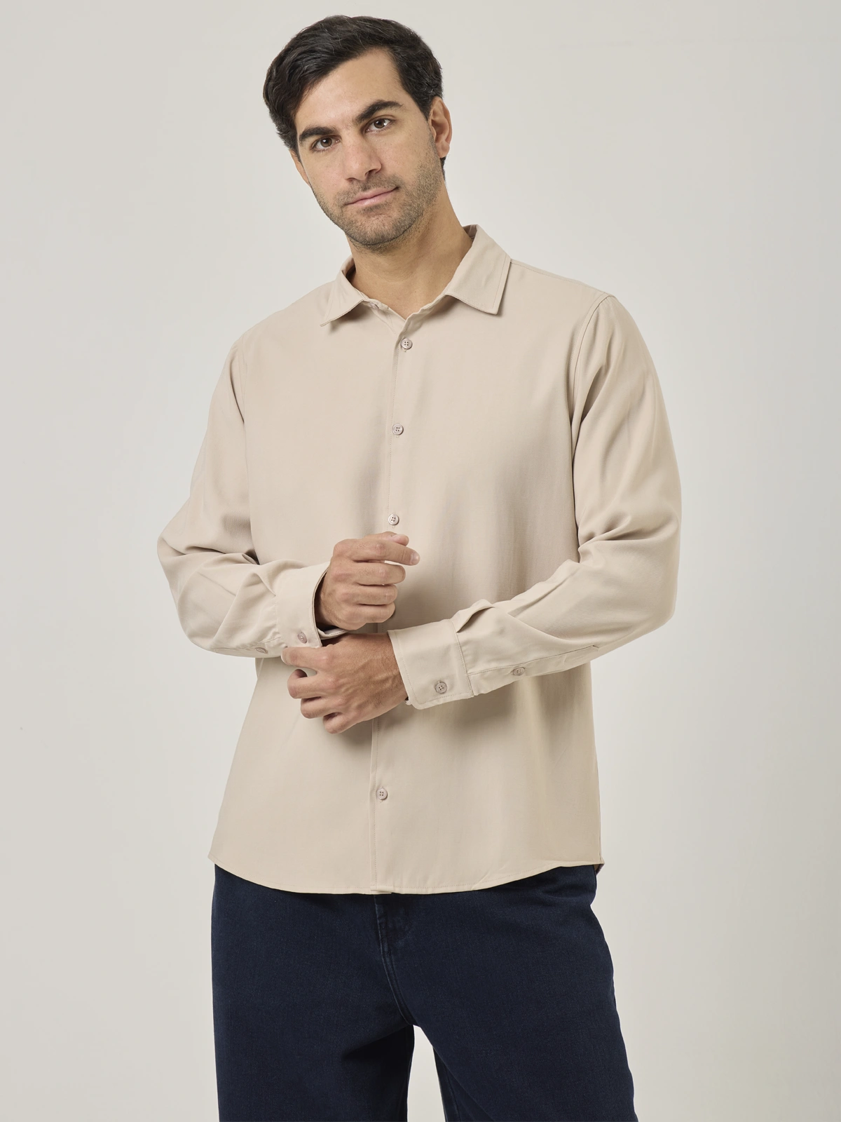 CAMISA MANGA LARGA REGULAR FIT HOMBRE MARQUIS TENCEL - 1
