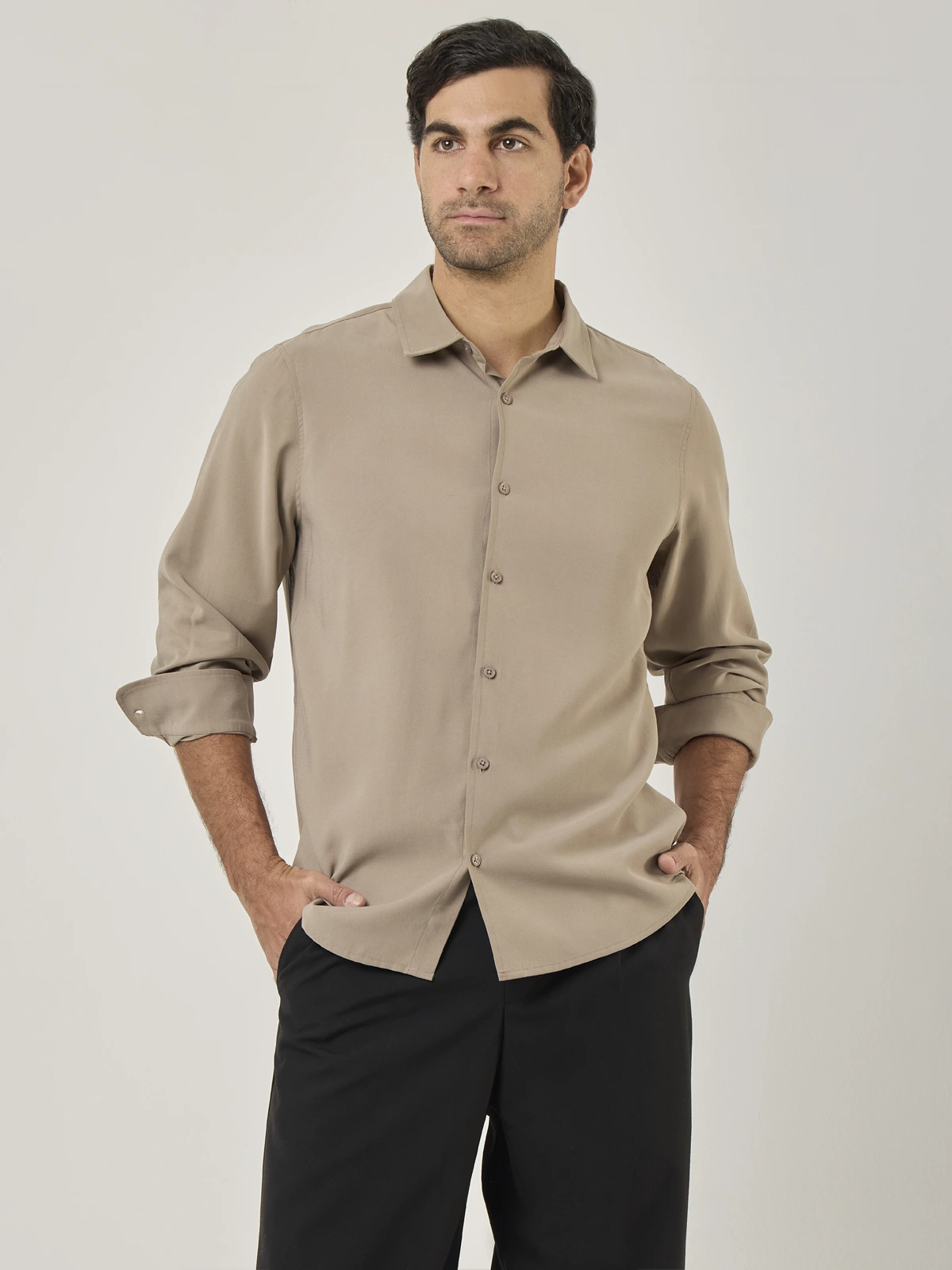 CAMISA MANGA LARGA REGULAR FIT HOMBRE MARQUIS TENCEL - 2