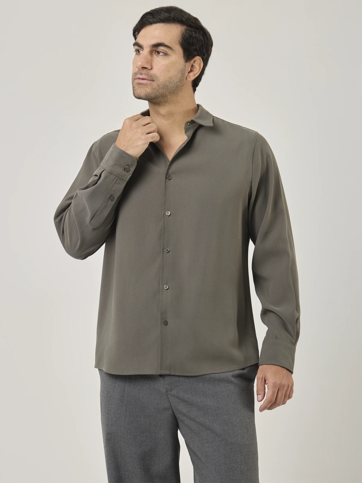 CAMISA MANGA LARGA REGULAR FIT HOMBRE MARQUIS TENCEL - 1