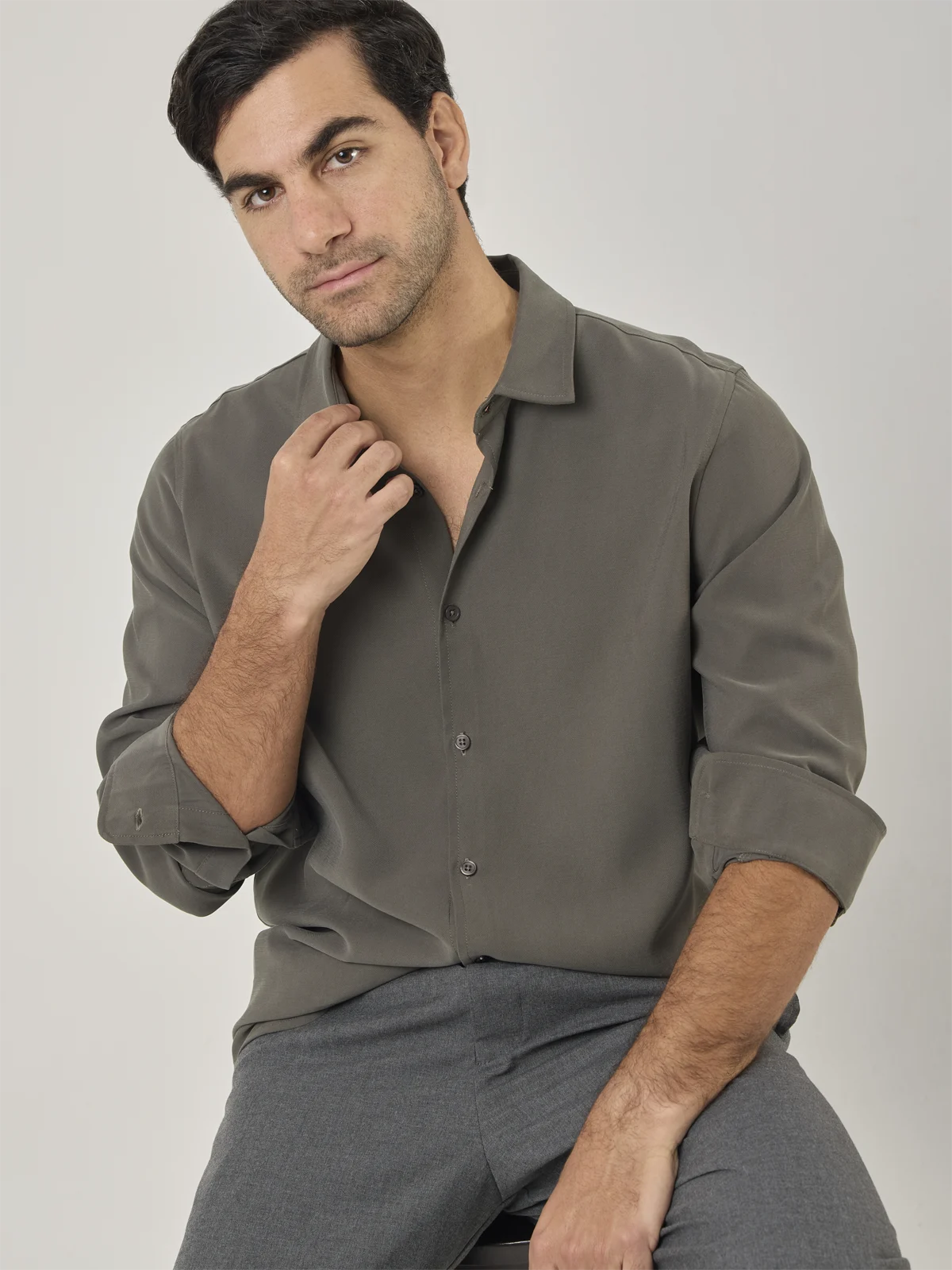 CAMISA MANGA LARGA REGULAR FIT HOMBRE MARQUIS TENCEL - 4