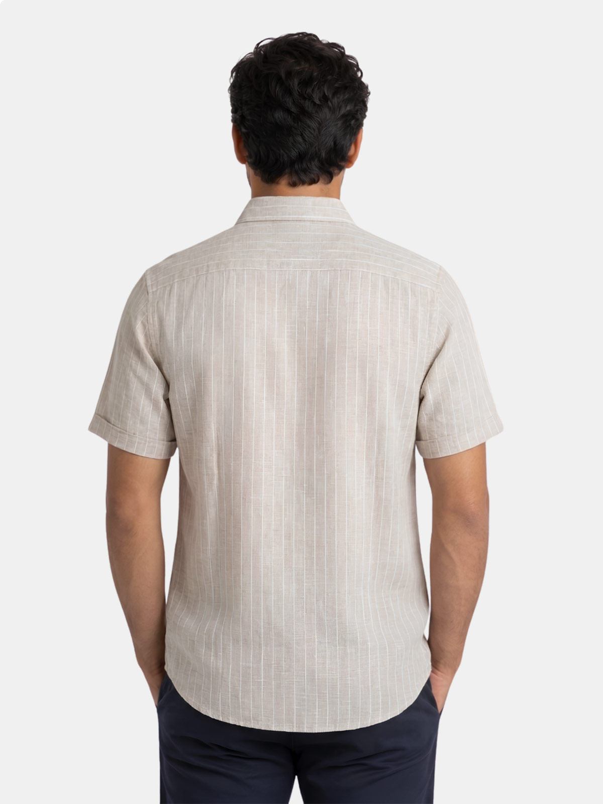 CAMISA MANGA CORTA HOMBRE ETIQUETA COLECCIÓN LINO - 2