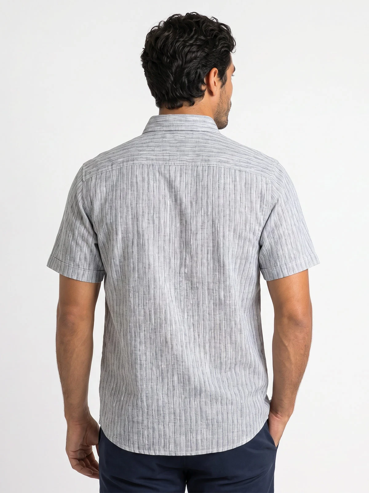 CAMISA MANGA CORTA HOMBRE ETIQUETA COLECCIÓN LINO - 2
