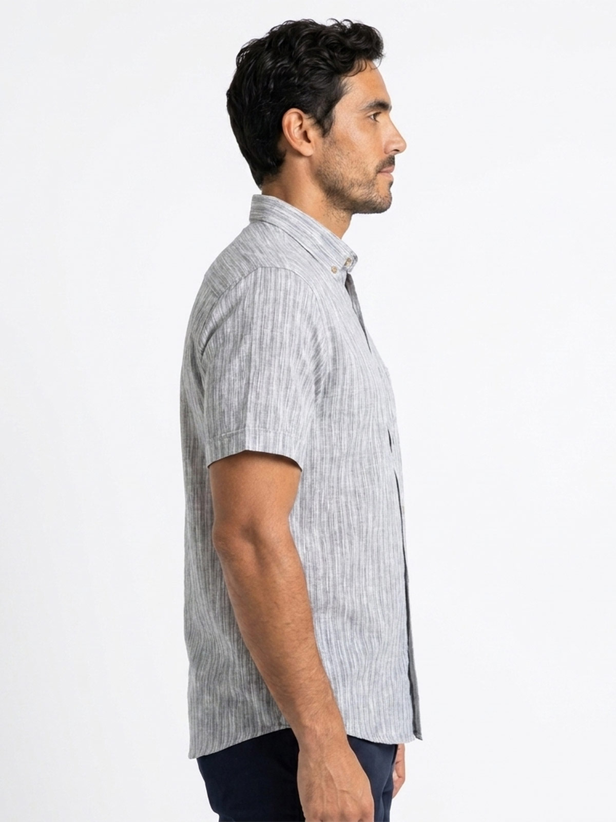 CAMISA MANGA CORTA HOMBRE ETIQUETA COLECCIÓN LINO - 3