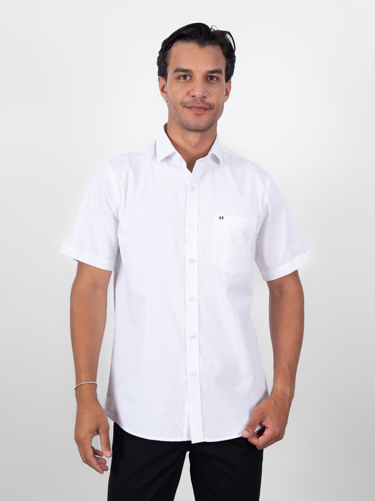 CAMISA MANGA CORTA HOMBRE PIERRE CARDIN TESSUTO ITALY - 1