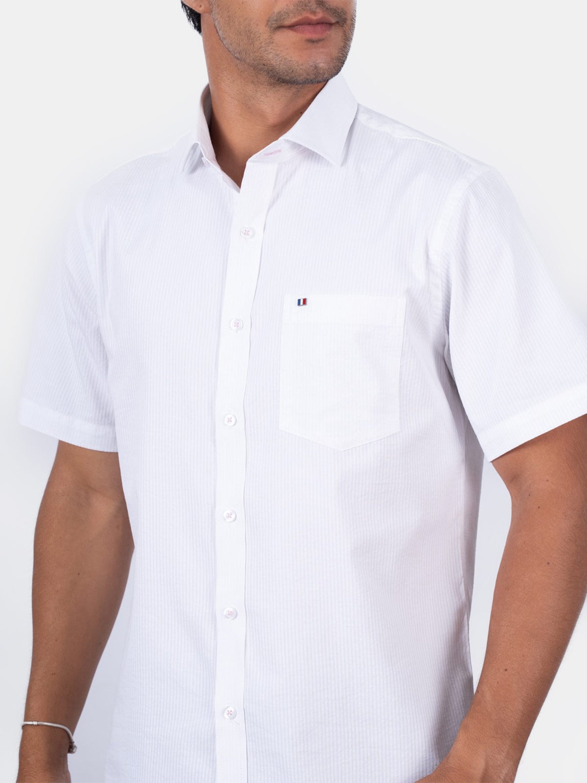 CAMISA MANGA CORTA HOMBRE PIERRE CARDIN TESSUTO ITALY - 4