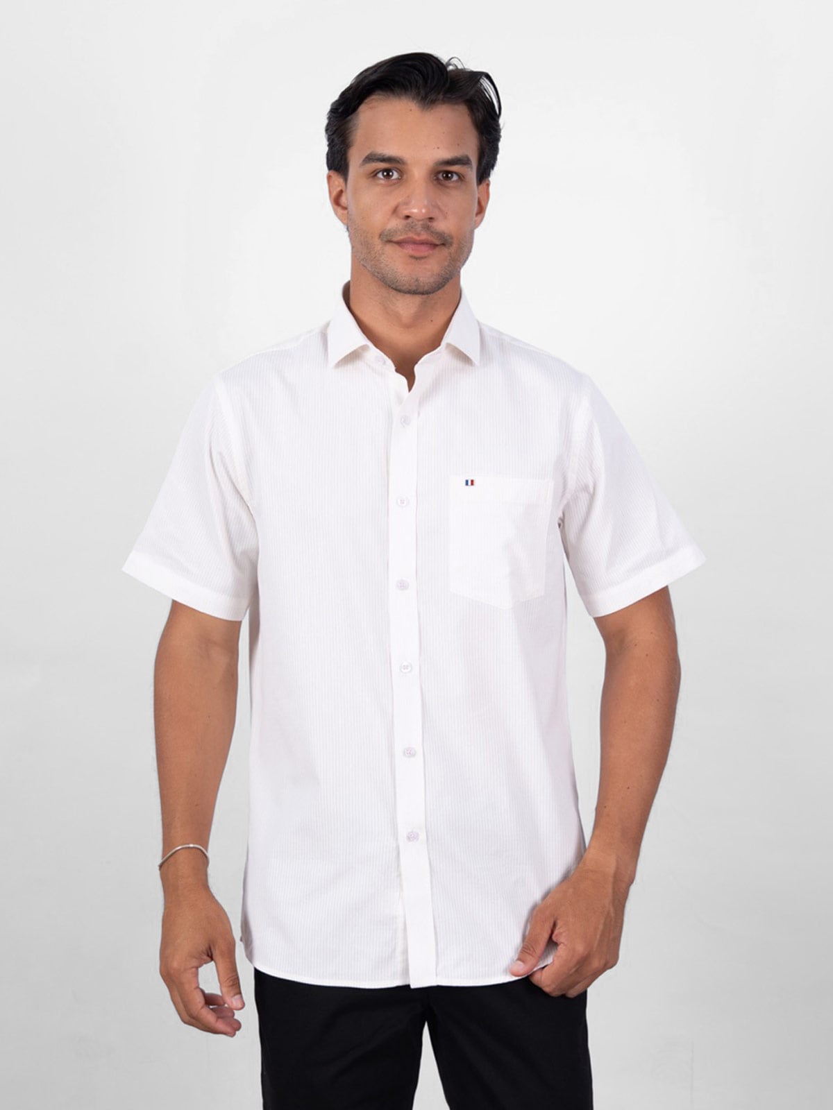CAMISA MANGA CORTA HOMBRE PIERRE CARDIN TESSUTO ITALY - 1