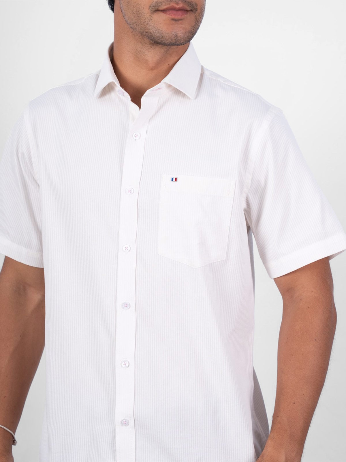 CAMISA MANGA CORTA HOMBRE PIERRE CARDIN TESSUTO ITALY - 4