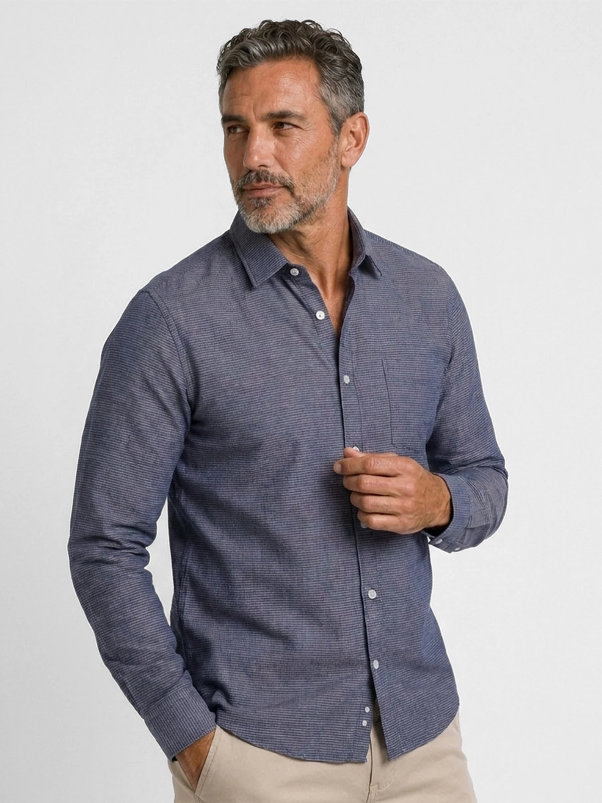 CAMISA MANGA LARGA LINO HOMBRE PIERRE CARDIN PC-63808CAA - 4