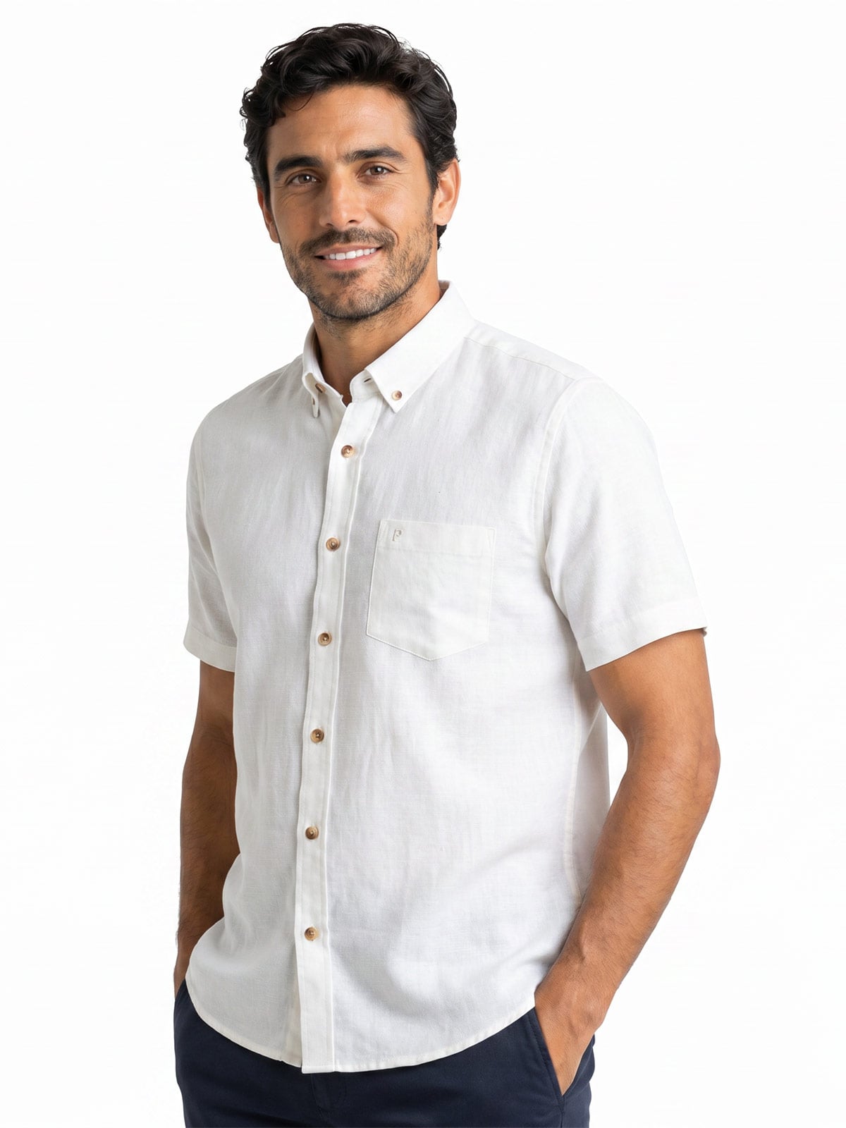 CAMISA MANGA CORTA HOMBRE PIERRE CARDIN LINEN COLLECTION - 4