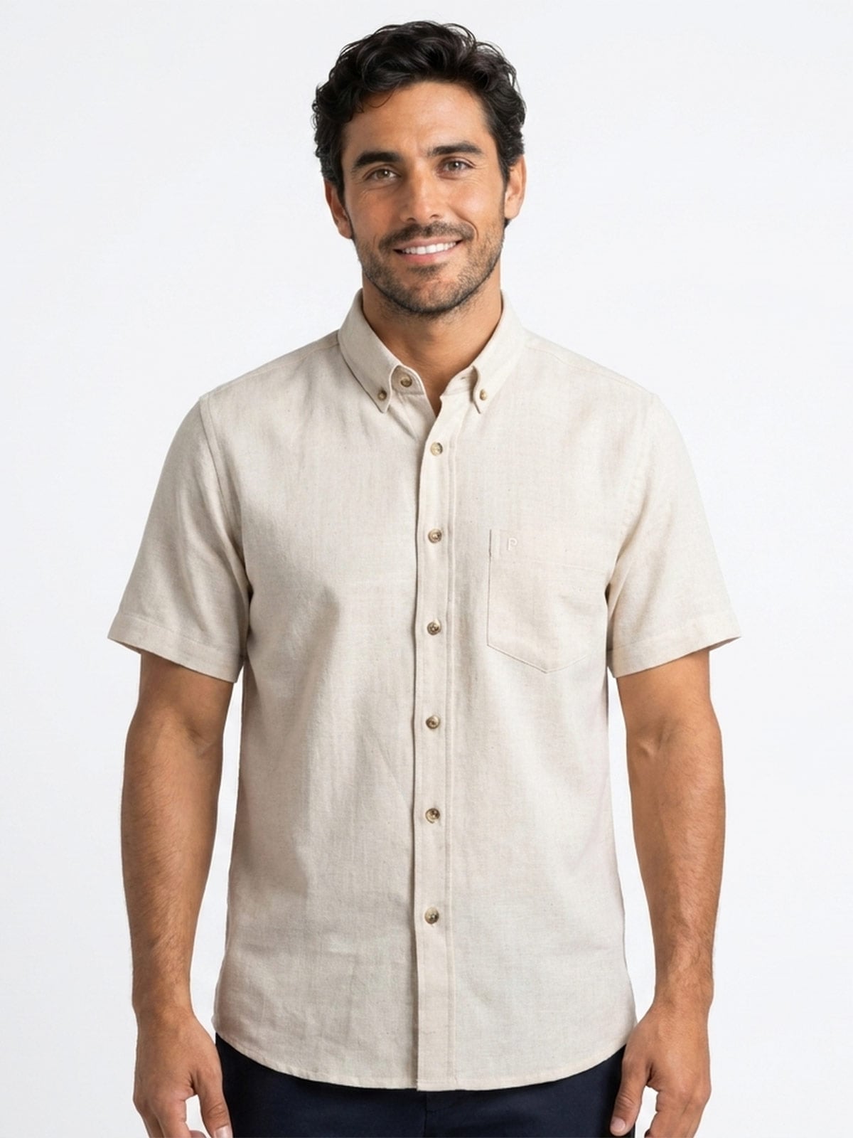 CAMISA MANGA CORTA HOMBRE PIERRE CARDIN LINEN COLLECTION - 1