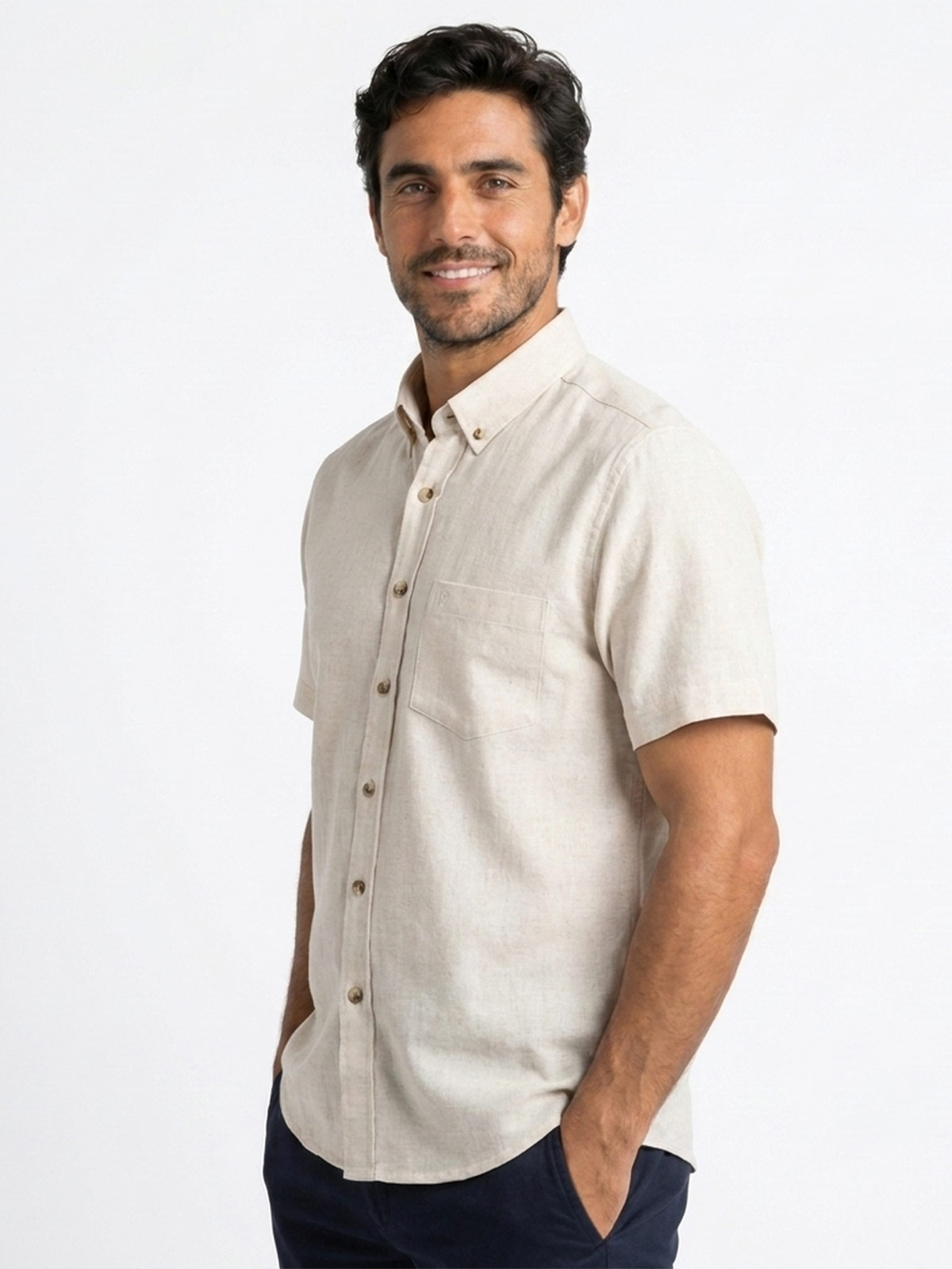 CAMISA MANGA CORTA HOMBRE PIERRE CARDIN LINEN COLLECTION - 4