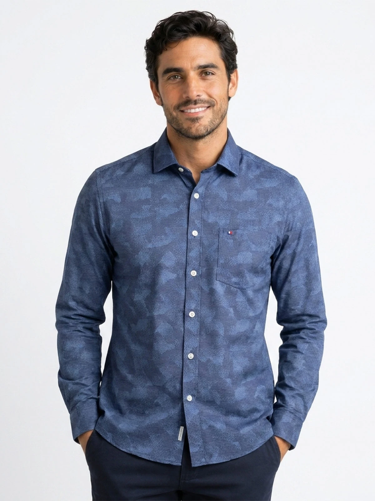 CAMISA MANGA LARGA HOMBRE PIERRE CARDIN TESSUTO ITALY - 1