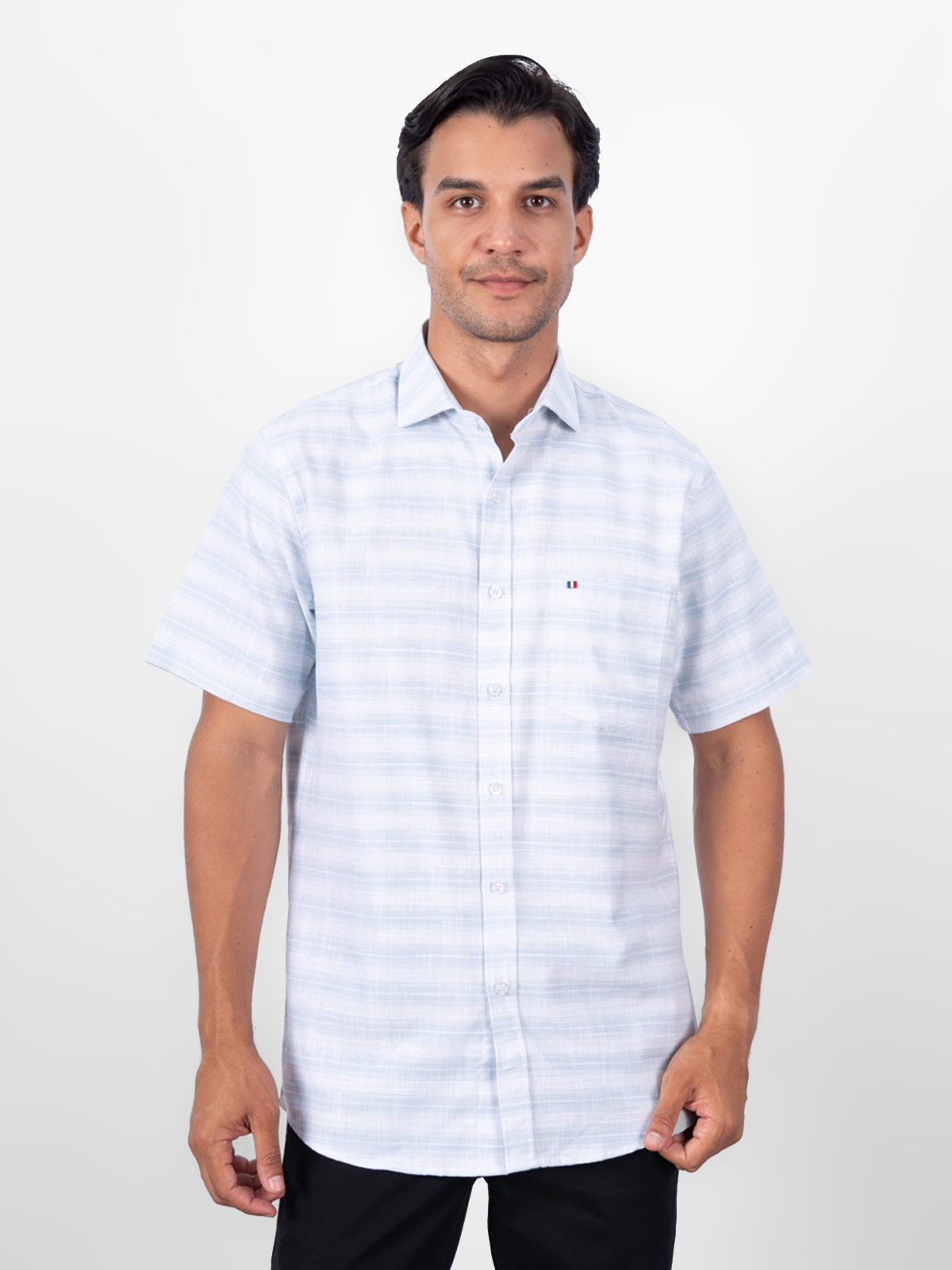 CAMISA MANGA CORTA HOMBRE PIERRE CARDIN TESSUTO ITALY - 1