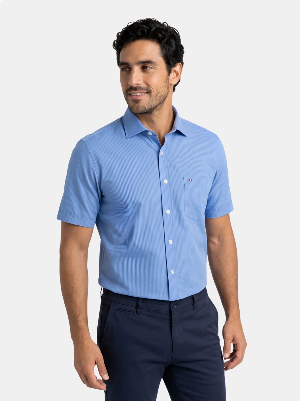 CAMISA MANGA CORTA HOMBRE PIERRE CARDIN TESSUTO ITALY - 3
