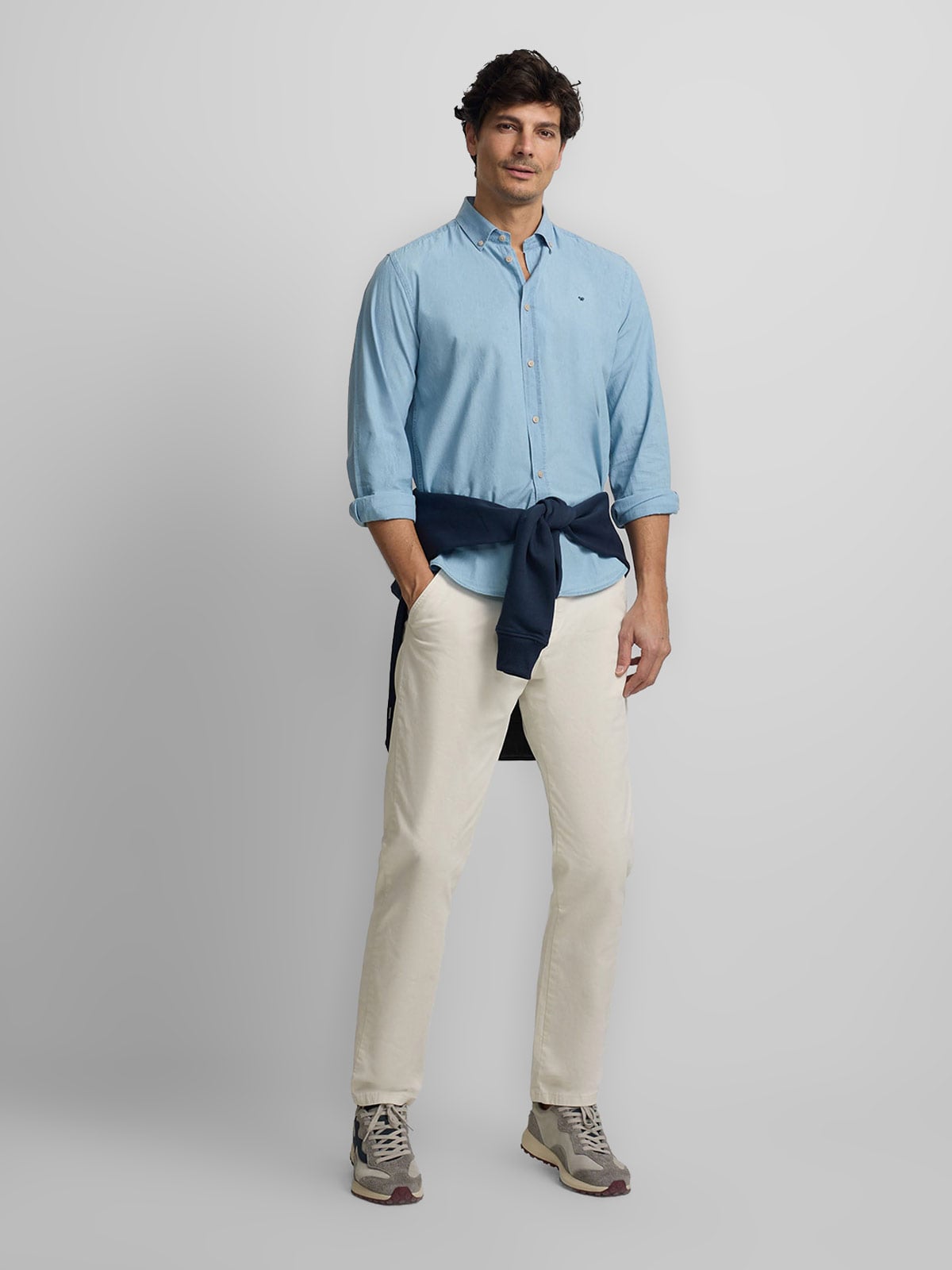 CAMISA MANGA LARGA HOMBRE SILBON AZUL CLARO SPORT - 4