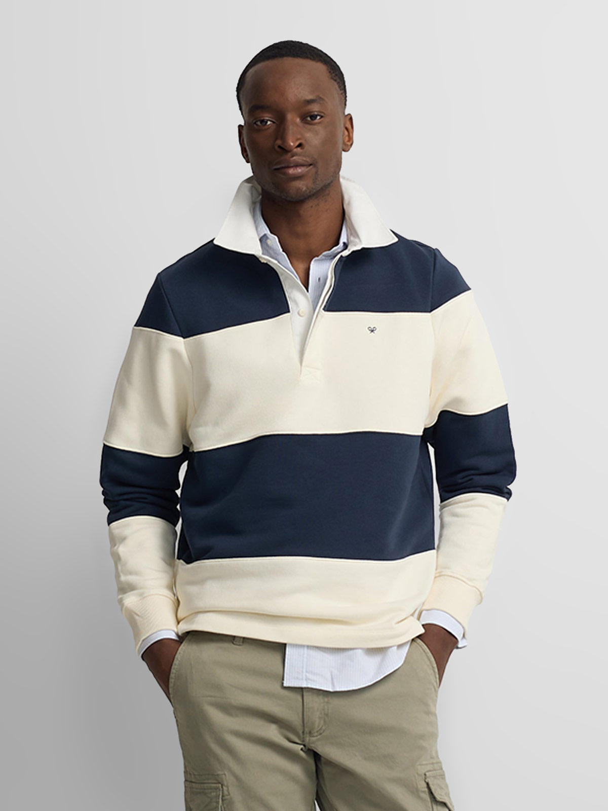 POLERA MANGA LARGA HOMBRE SILBON AZUL MARINO - 1