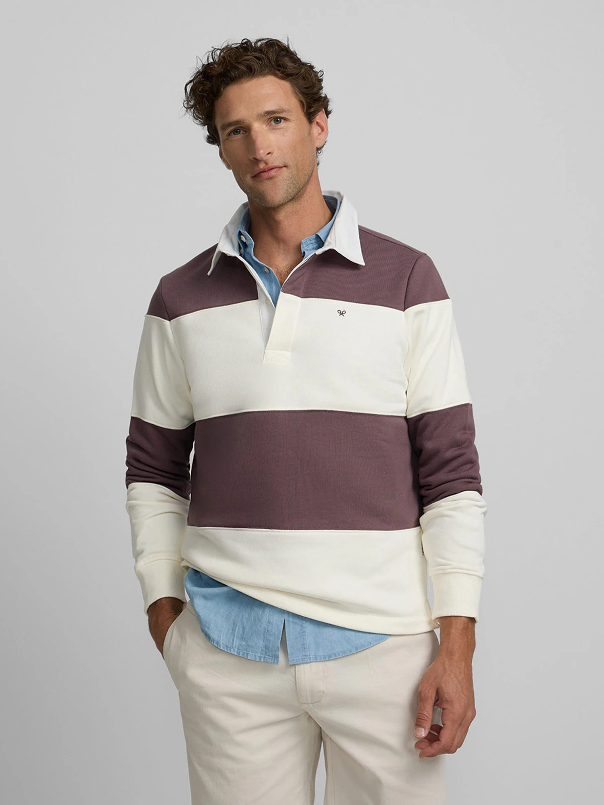 POLERA MANGA LARGA HOMBRE SILBON AZUL MARINO - 1