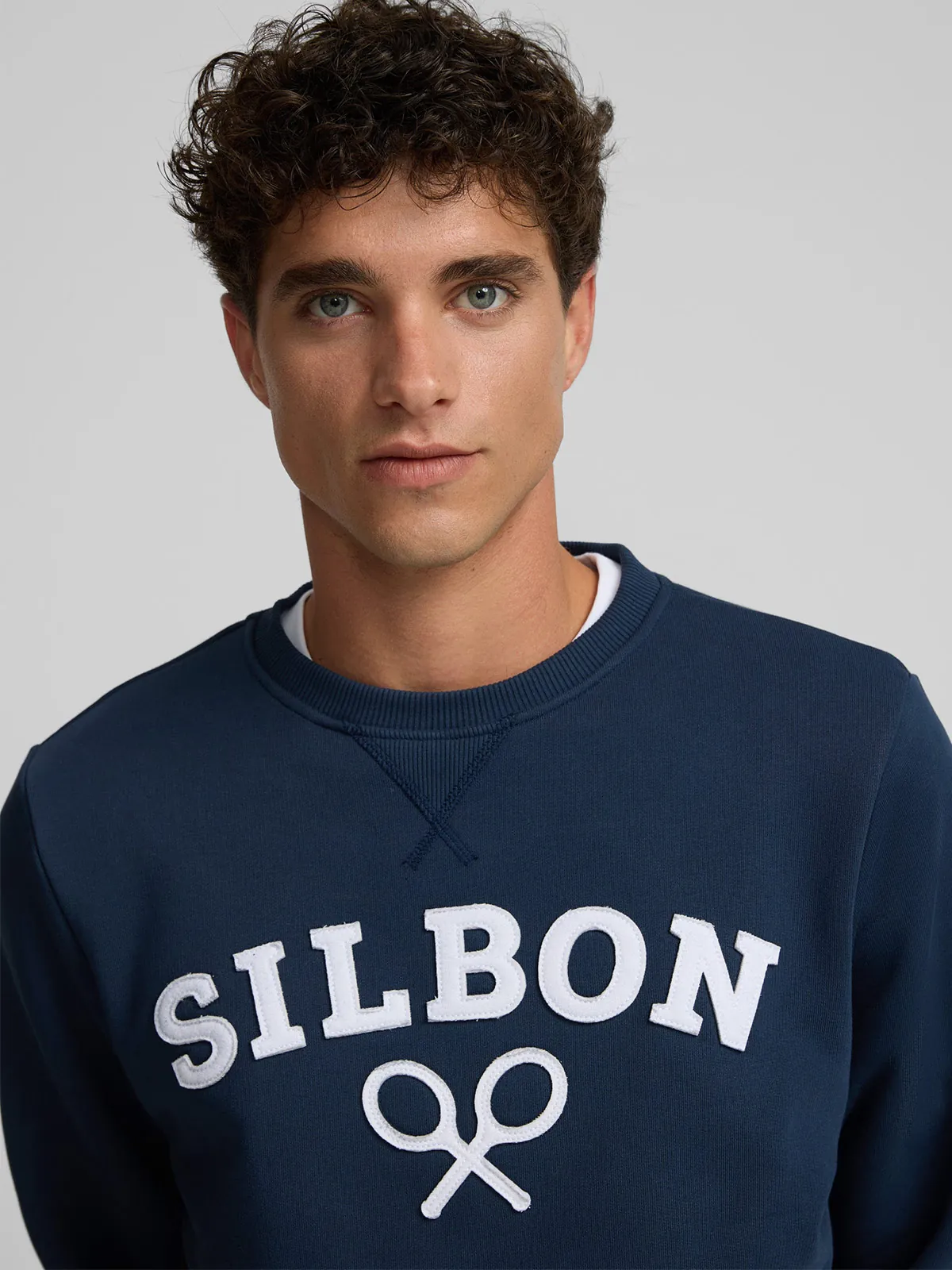 POLERA MANGA LARGA HOMBRE SILBON AZUL MARINO RAQUETA - 3