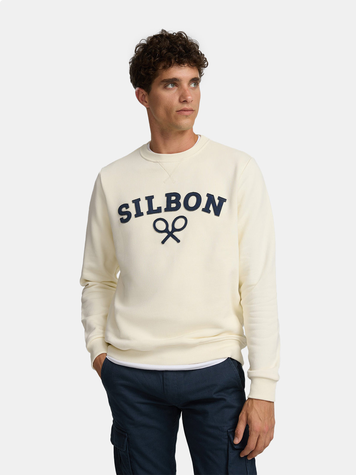 POLERA MANGA LARGA HOMBRE SILBON AZUL MARINO RAQUETA - 1
