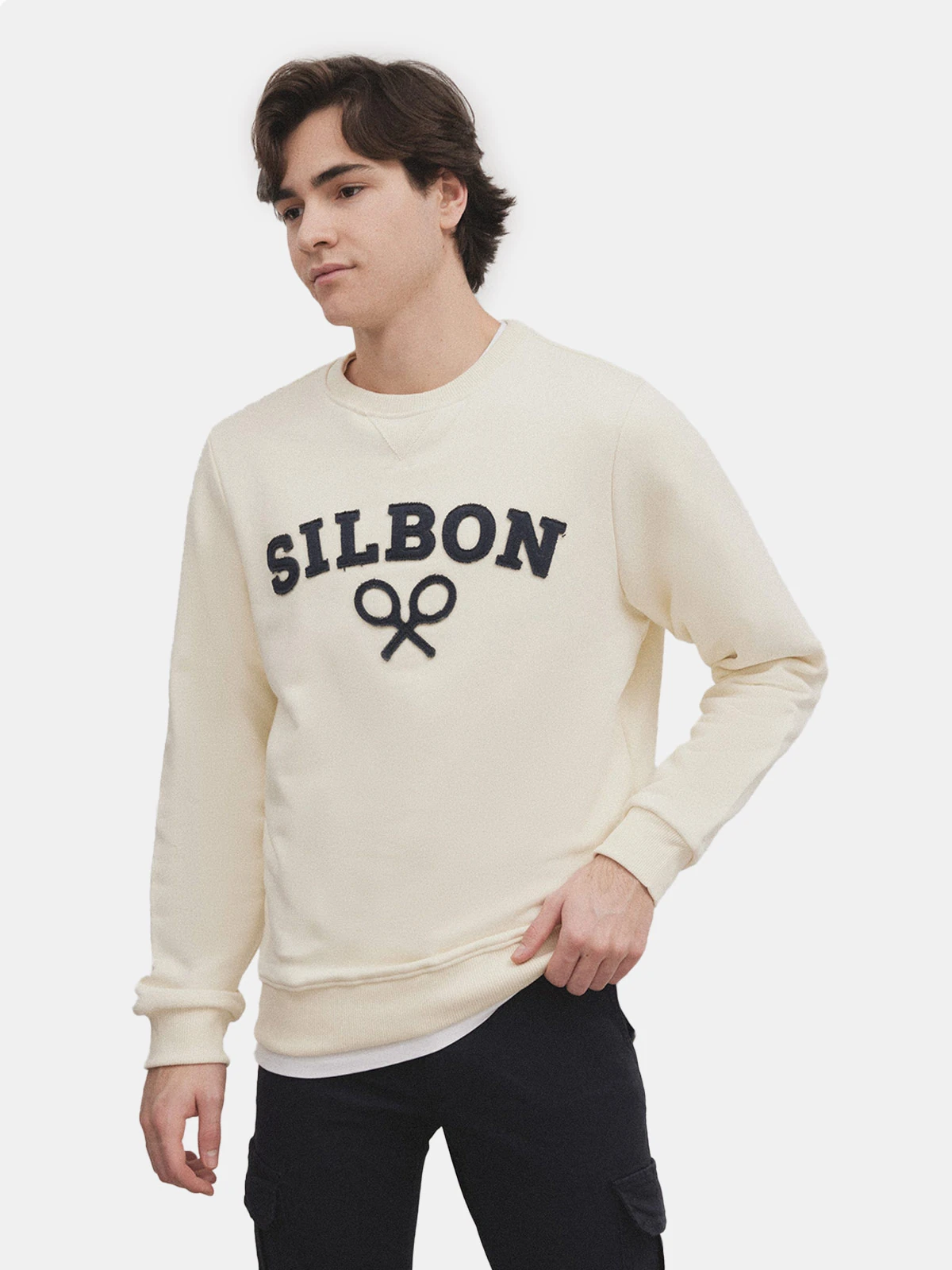 POLERA MANGA LARGA HOMBRE SILBON AZUL MARINO RAQUETA - 4