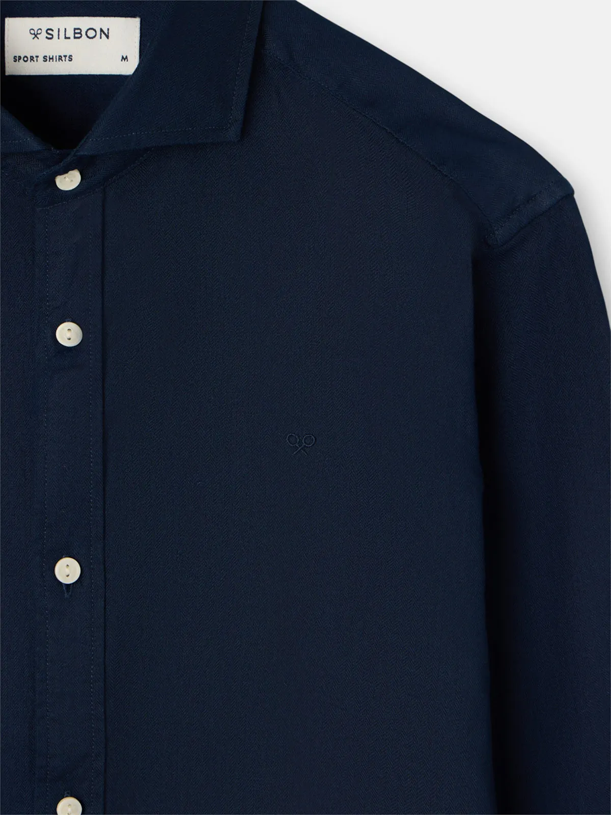 CAMISA MANGA LARGA HOMBRE SILBON AZUL MARINO ESPIGA - 4