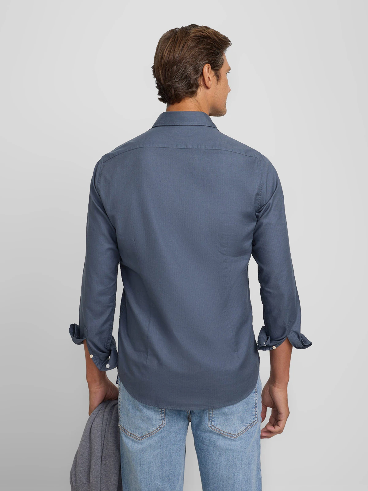CAMISA MANGA LARGA HOMBRE SILBON AZUL MARINO ESPIGA - 2