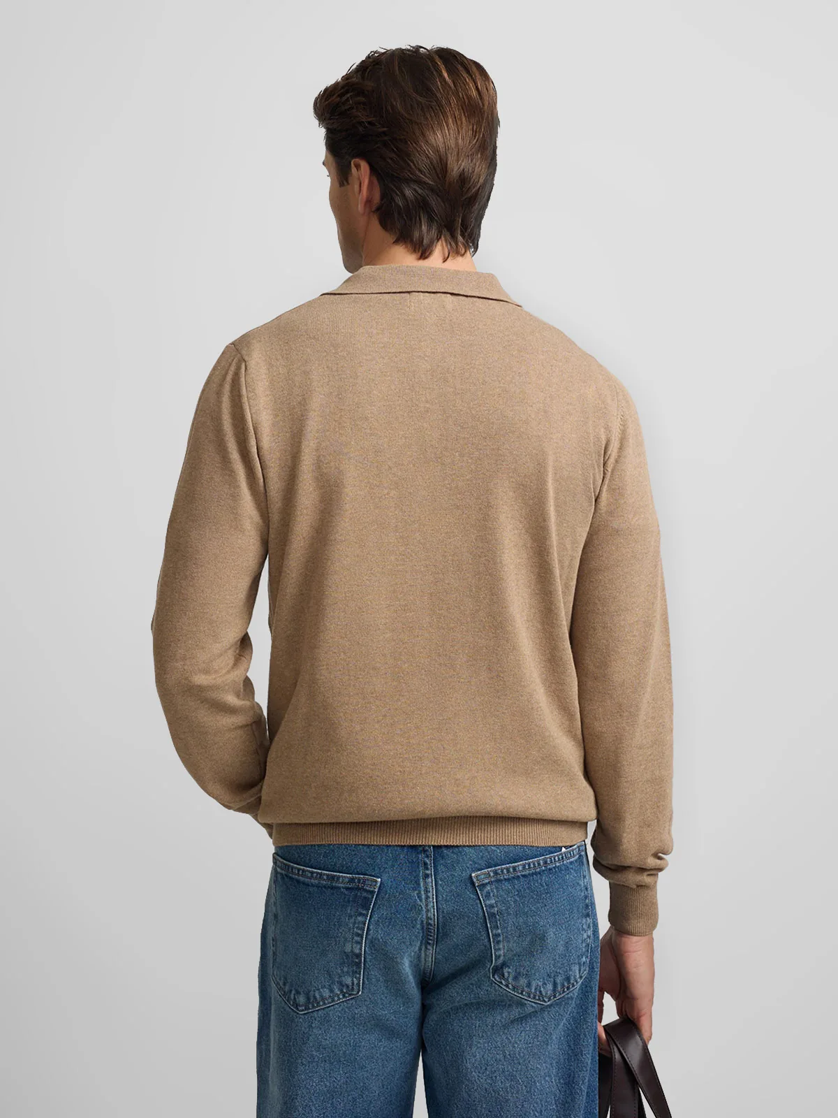 CHOMPA CUELLO POLO HOMBRE SILBON BEIGE - 2