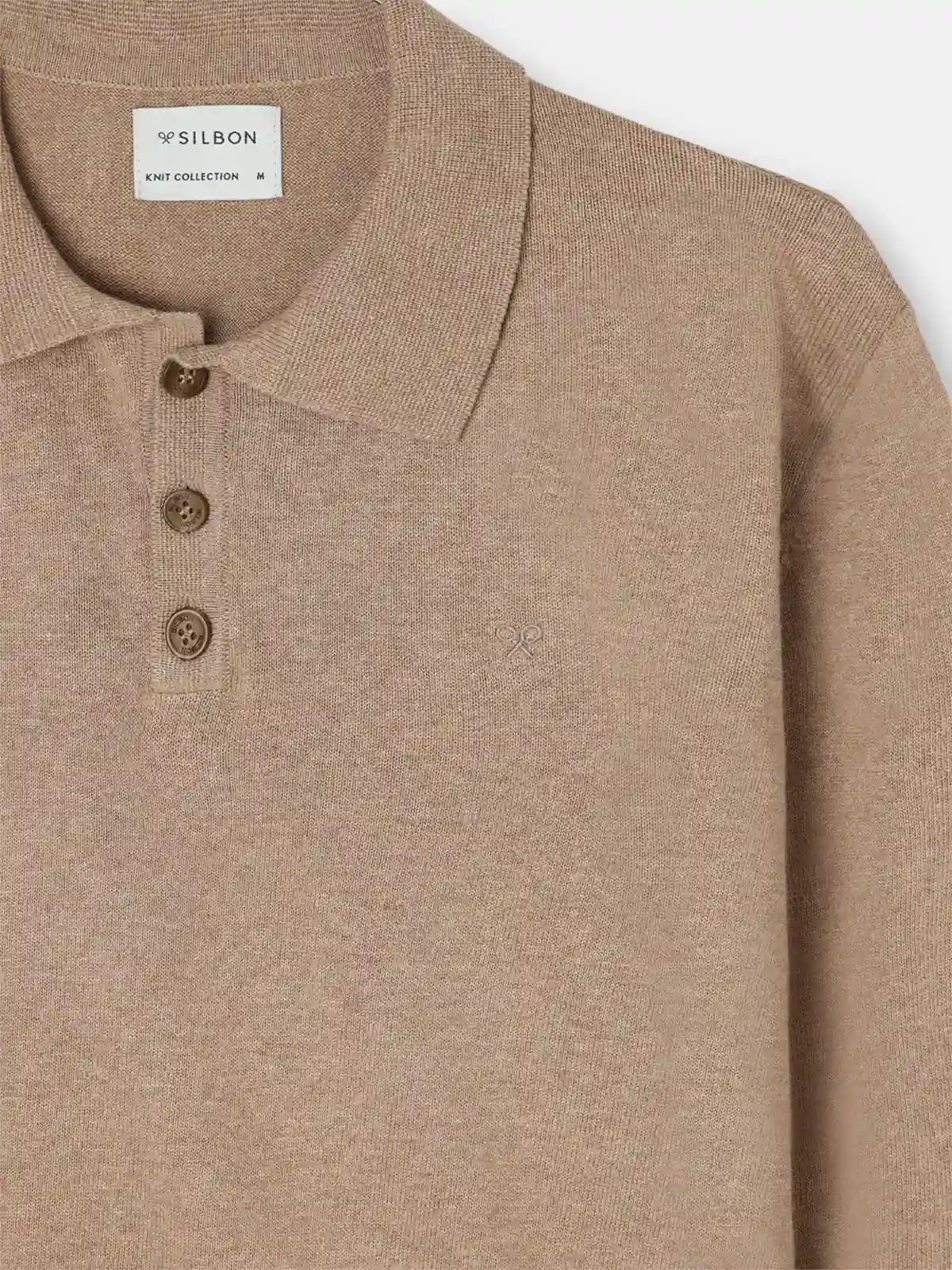 CHOMPA CUELLO POLO HOMBRE SILBON BEIGE - 4