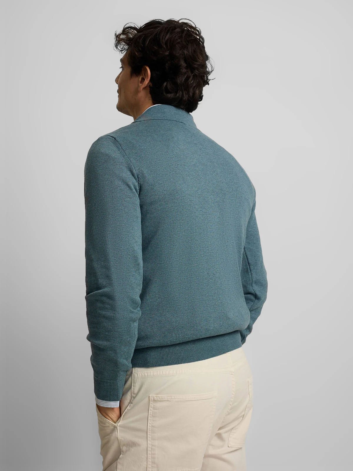 CHOMPA CUELLO POLO HOMBRE SILBON BEIGE - 2