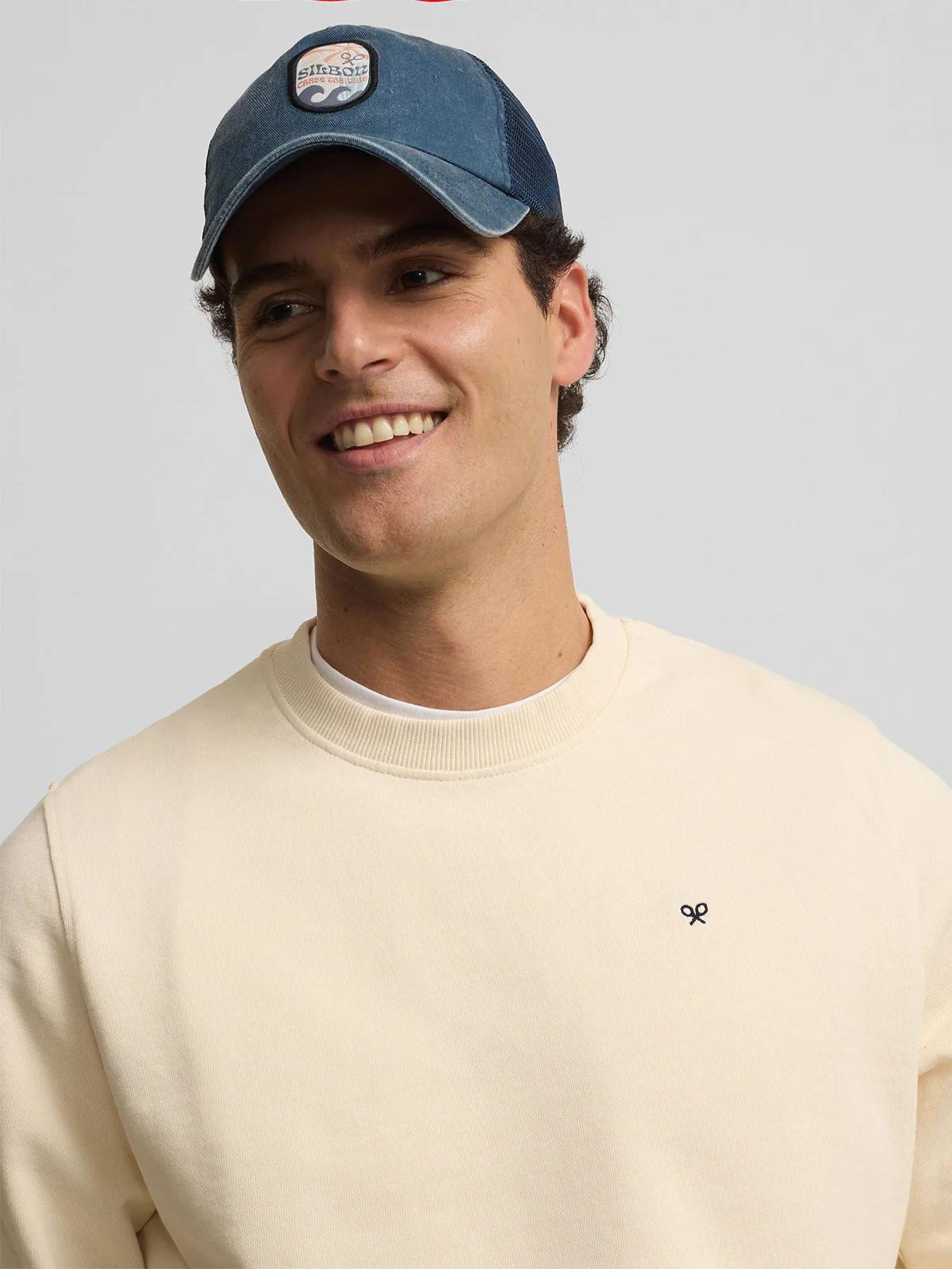 POLERA MANGA LARGA HOMBRE SILBON CREMA BORDADOS - 3