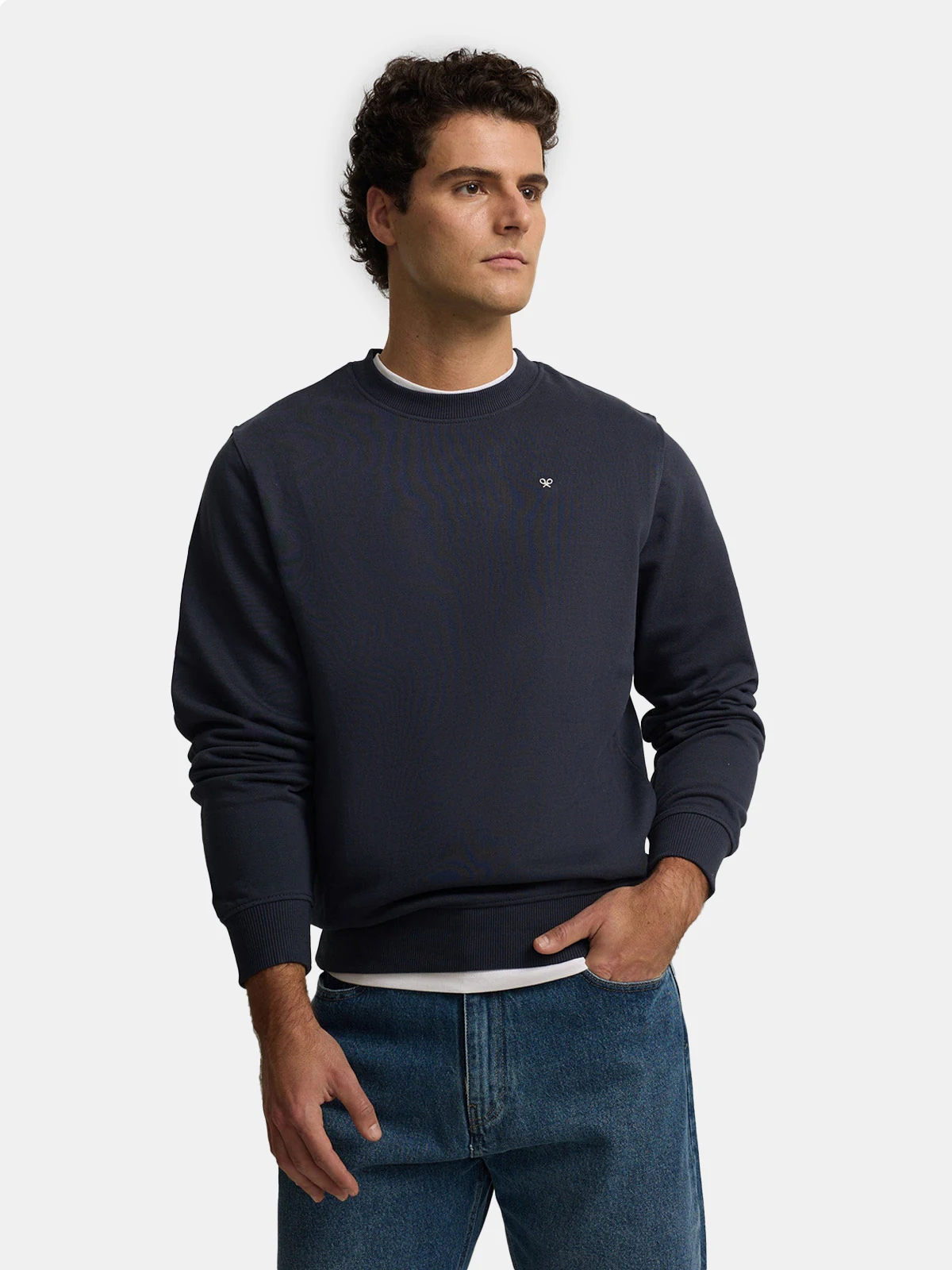POLERA MANGA LARGA HOMBRE SILBON CREMA BORDADOS - 1