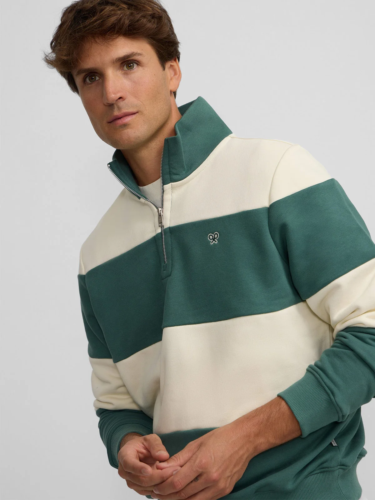 POLERA MANGA LARGA HOMBRE SILBON VERDE CREMALLERA - 2
