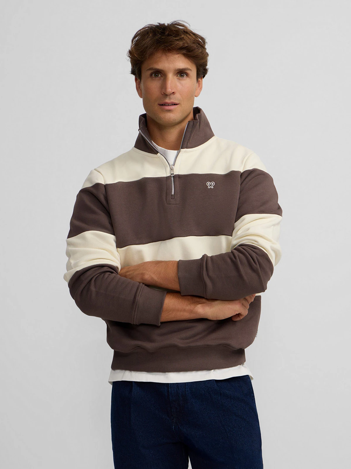 POLERA MANGA LARGA HOMBRE SILBON VERDE CREMALLERA - 1