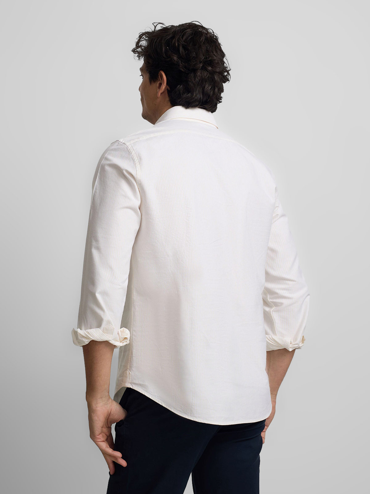 POLO MANGA LARGA HOMBRE SILBON CELESTE OXFORD - 2