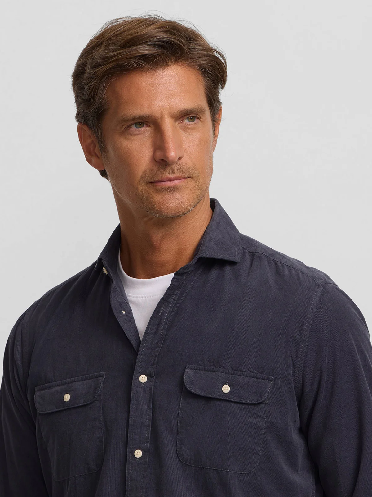 CAMISA MANGA LARGA HOMBRE SILBON AZUL PANA - 1